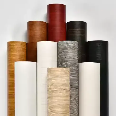Vacume Press Wood Grain Pvc Heat Shrink Film
